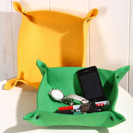 毛毡收纳盒（黄）小物件收纳整理床头收纳手机充电器钥匙