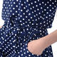【罗卡斯】2014春装 藏青色圆点洋装 连衣裙12001