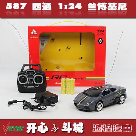 1比24 黑色兰博基尼(带充电电池) 四通遥控汽车 儿童模型玩具 遥控玩具 587A-2图片