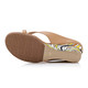 Juyi/巨一 2013夏季新品简约优雅拼色金属装饰套趾坡跟凉拖鞋子102321017