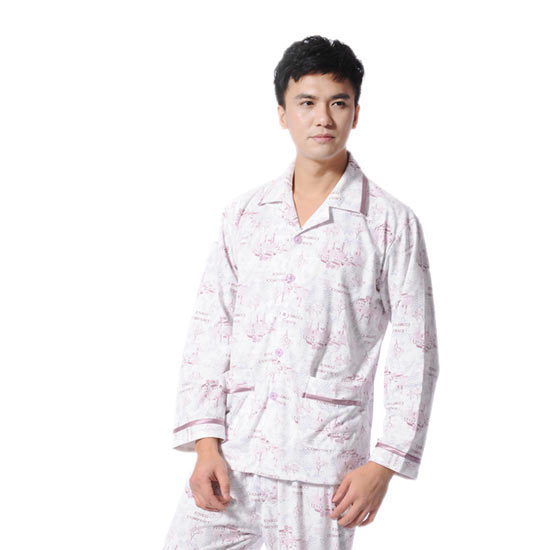 俞兆林男士西服领长袖睡衣套装YZLNVJJF0001图片