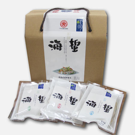 【广东特产】博茂鲜明海蜇头 开袋即食 150克*10包 礼盒装（3种口味）图片