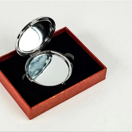 东海贝雕-螺钿漆器化妆镜 不锈钢精美便携折叠双面随身镜100g