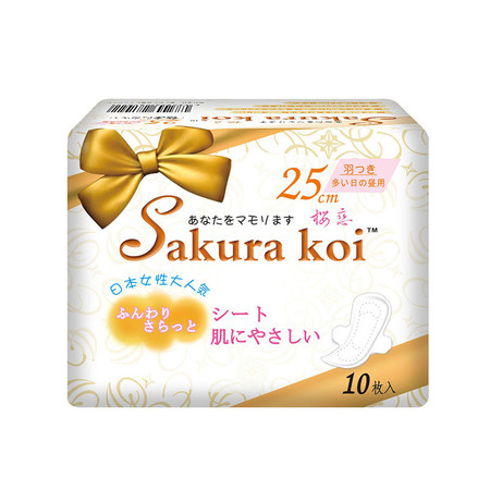 日本进口Sakura koi/樱恋绵柔日用卫生巾（250mm/10P）正品