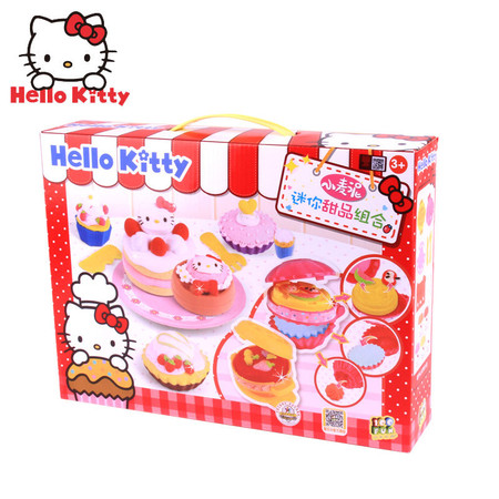 HelloKitty小麦彩泥橡皮泥凯蒂猫迷你甜品组DIY彩泥KT8613