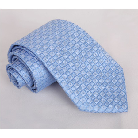 萨托尼专柜正品男士商务休闲 蚕丝领带 蓝色格子 14103064图片