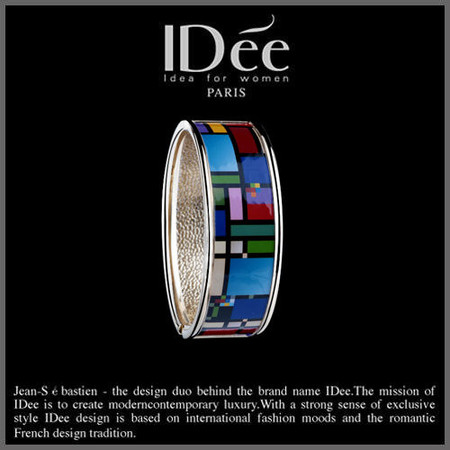 法国IDee首饰手链-彩色几何图形复古手镯图片