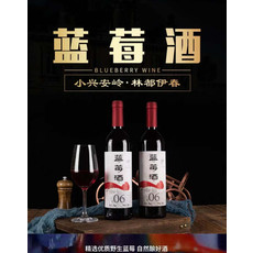 志有 黑龙江伊春10度蓝莓果酒750ml *2 伊春特产