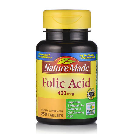 【海外购】【包邮包税】美国Nature Made folic acid 叶酸营养片250片