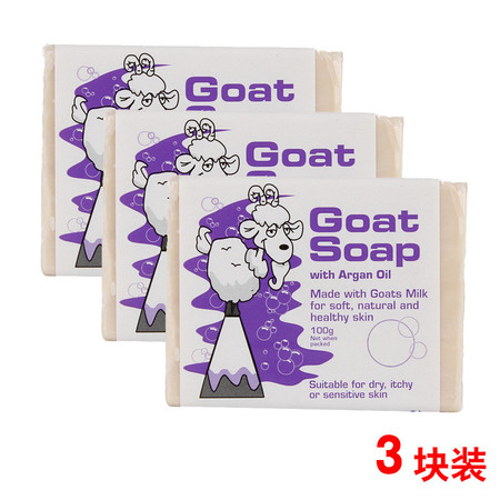 【海外购】【包邮包税】澳洲Goat Soap DPP羊奶皂手工皂坚果油100g*3盒