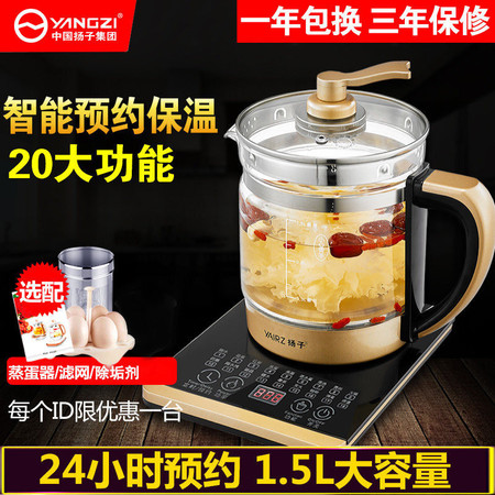 扬子 (YANGZI)养生壶 全自动加厚玻璃多功能电热水壶煮茶器煮茶壶煎药壶YZ-YS1819图片