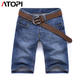 ATOPI 新款韩版牛仔裤中裤牛仔短裤男A1024 蓝色