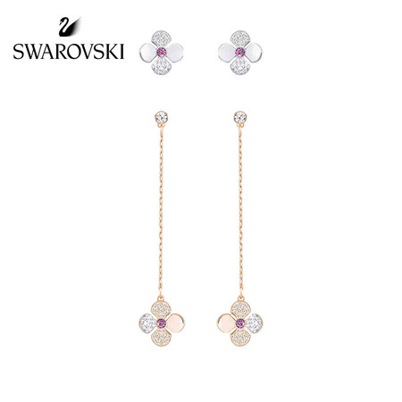 施华洛世奇SWAROVSKI  GLOWING CLOVER四叶草穿孔耳环耳钉 5286145