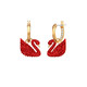 施华洛世奇 新款红天鹅Iconic Swan 耳钉 耳环5529969 两种戴法