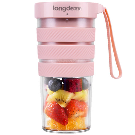 龙的便携充电式榨汁杯电动搅拌榨汁机小型迷你果汁杯家用水果机随身果汁机 LD-GZ50A粉红色图片