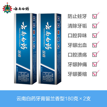 云南白药留兰香型180g 两只装图片