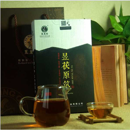 湖南安化经典原叶手筑金花茯砖黑茶图片