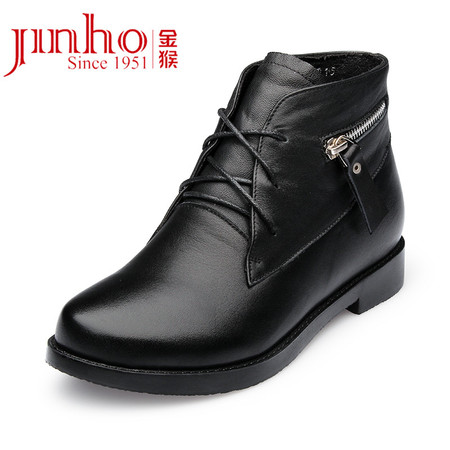 金猴 Jinho2015秋季新款优质牛皮 休闲系真皮女单鞋踝靴Q59053A /C/D图片