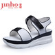 金猴 Jinho 新品时尚夏季牛皮女凉鞋 简约舒适轻便女凉鞋 Q68002A