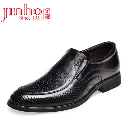 金猴 Jinho真皮舒适透气 商务休闲 简约大气系带正装男士洞洞鞋男凉鞋Q3878图片