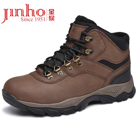 金猴 Jinho 户外登山鞋 头层牛皮系带防滑耐磨徒步鞋 Q80012B