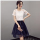 夏季新款潮流韩版修身显瘦T恤纯色半身裙时尚百搭两件套