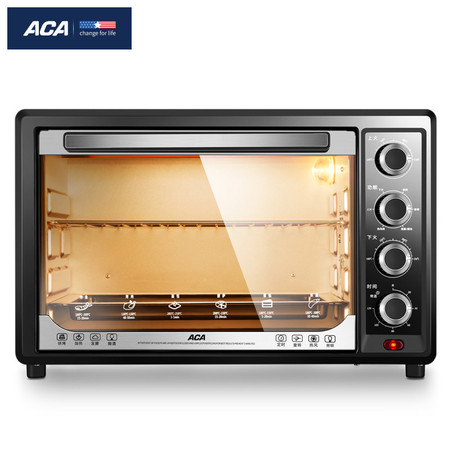 ACA 北美电器 BGRF32电烤箱家用烘焙多功能上下独立控温32L高配
