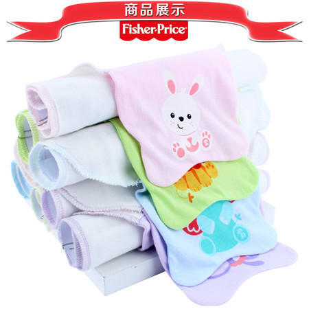  Fisher-Price费雪宝宝口水巾套装 儿童可爱卡通毛巾婴儿吸汗巾4条装图片