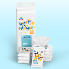 迪士尼/DISNEY 迷你儿童卫生湿巾小包便携出行随身装湿纸巾 8抽*8包