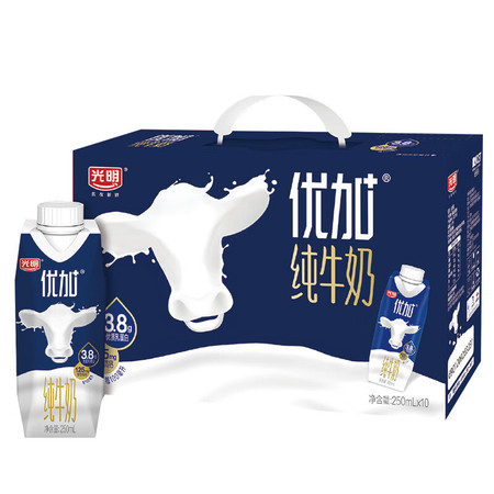 光明 优加梦幻盖纯牛奶250ml*10盒 3.8g乳蛋白/100ml图片