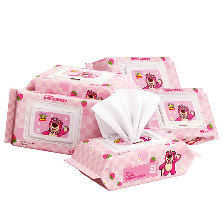 迪士尼/DISNEY 湿纸巾 清洁湿巾60抽/包 带盖