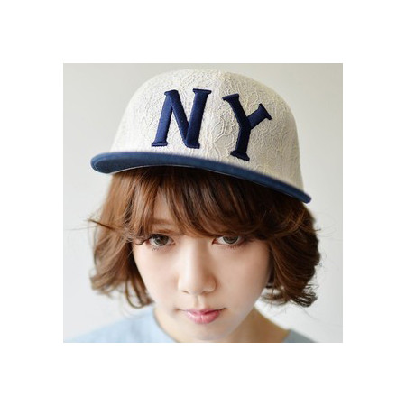 柏妃 韩国潮女嘻哈透气蕾丝平沿棒球帽子 B18图片