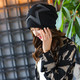 韩版双层套头帽秋冬保暖包头帽时尚帽护头帽子 B104