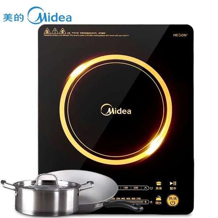 Midea/美的 C21-RH2114 电磁炉超薄多功能匀火智能触摸屏（送欧式汤锅+炒锅）图片