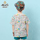 M&Q大眼蛙童装 男童新韩版夏装圆领针织衫中大童儿童时尚短袖T恤