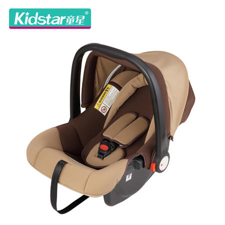 Kidstar童星婴儿提篮式儿童安全座椅 便携式新生儿宝宝汽车车载摇篮KS-2050L棕色 3C认证图片
