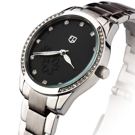 大宏专柜正品个性韩版时尚女式手表花型纹理时装水钻女士钢带手表 钢表SC-80030