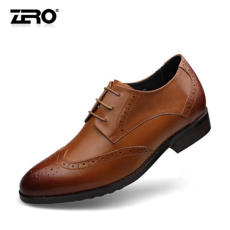 Zero零度布洛克雕花男鞋内增高真皮高端商务鞋65022图片