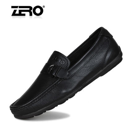 Zero零度新款流行时尚软底日常休闲皮鞋平底一脚蹬懒人男鞋63925图片