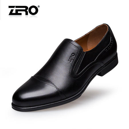 Zero零度秋季新品正装皮鞋头层小牛皮潮流英伦风男士皮鞋F6533图片