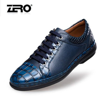 Zero零度专柜同款春季新款高档商务休闲皮鞋真皮男鞋低帮鞋F6572