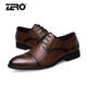 Zero零度男士皮鞋新款正装皮鞋头层皮英伦时尚潮商务鞋婚鞋F8968