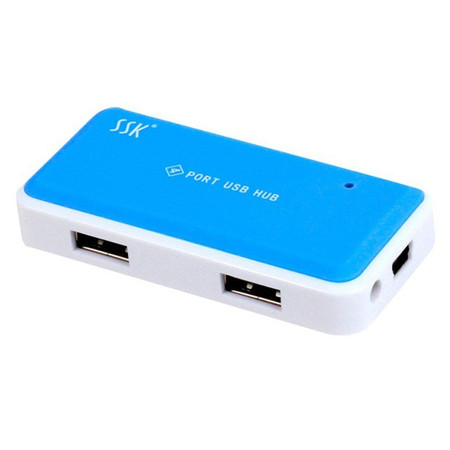 SSK飚王 风云 4口USB HUB集线器SHU008 USB2.0 蓝色图片