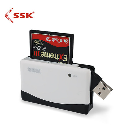 SSK飚王 SCRM057奔腾2代 多合一多功能高速读卡器 TF/SD/CF/MS手机相机卡读卡器