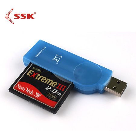 SSK飚王 SCRS028琥珀 CF卡专用读卡器 USB2.0高速直读 相机CF卡读卡器图片