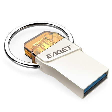 EAGET忆捷 V66 USB3.0手机U盘64G 双接口金属u盘 防水迷你OTG手机电脑通用