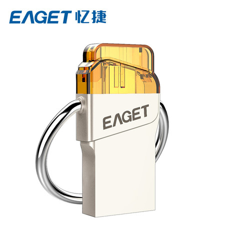 EAGET忆捷 V66 USB3.0手机U盘16G 双接口金属u盘 防水迷你OTG手机电脑通用