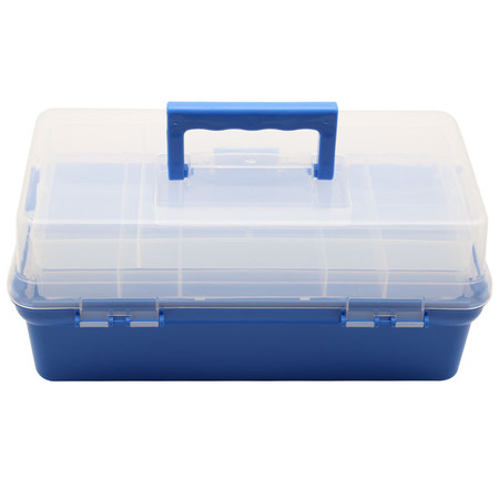 福吉斯特（Forgestar）14寸家用五金工具箱 蓝色三层收纳箱药箱美术零件盒 G569-3