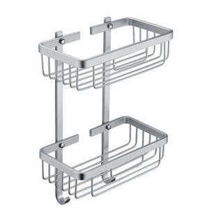 卫欲无限 高档太空铝卫浴挂件 双层方篮 网篮图片