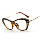 COSROVES 新款猫眼时尚金属腿可配近视眼镜片框架眼镜，欧美流行街拍平光眼镜PG56